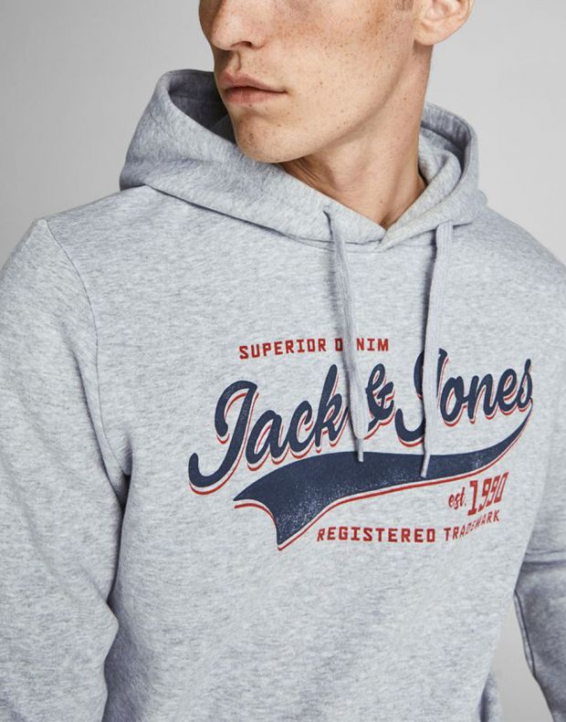 JACK&JONES Essential Logo Sweat Hoodie Grey - 12189736/grey - 3