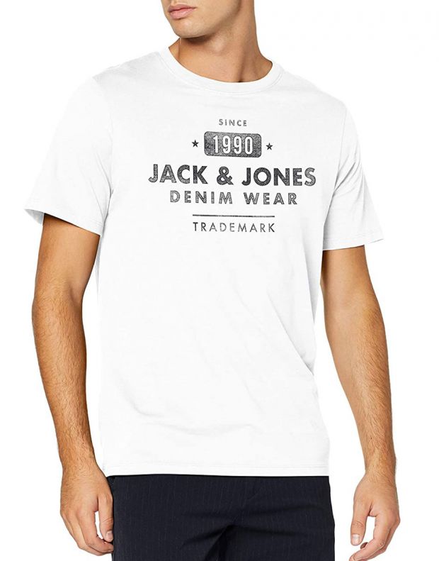 JACK&JONES Front Logo Tee White - 12157339/cloud - 1