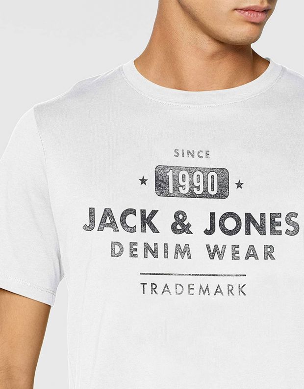 JACK&JONES Front Logo Tee White - 12157339/cloud - 3