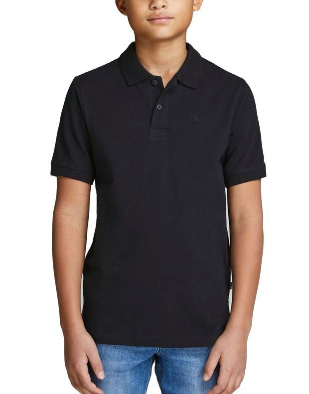 JACK&JONES Plain Boy's Polo Shirt Black - 12148414/b - 1