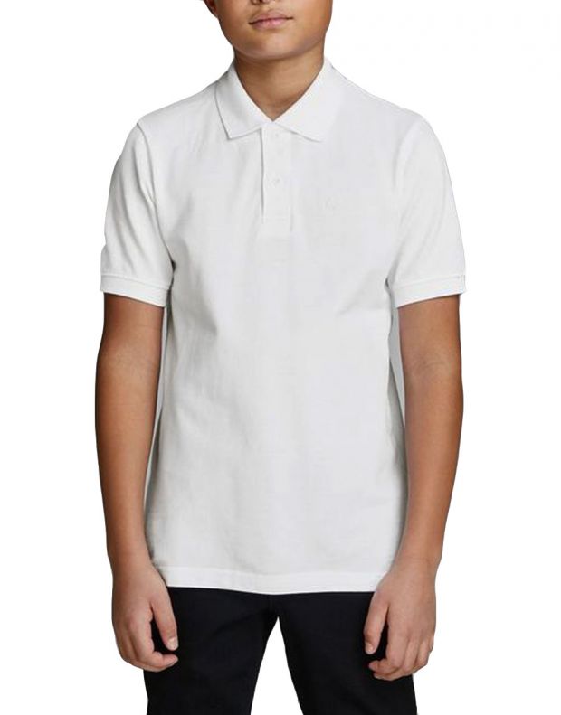 JACK&JONES Plain Boy's Polo Shirt White - 12148414/w - 1