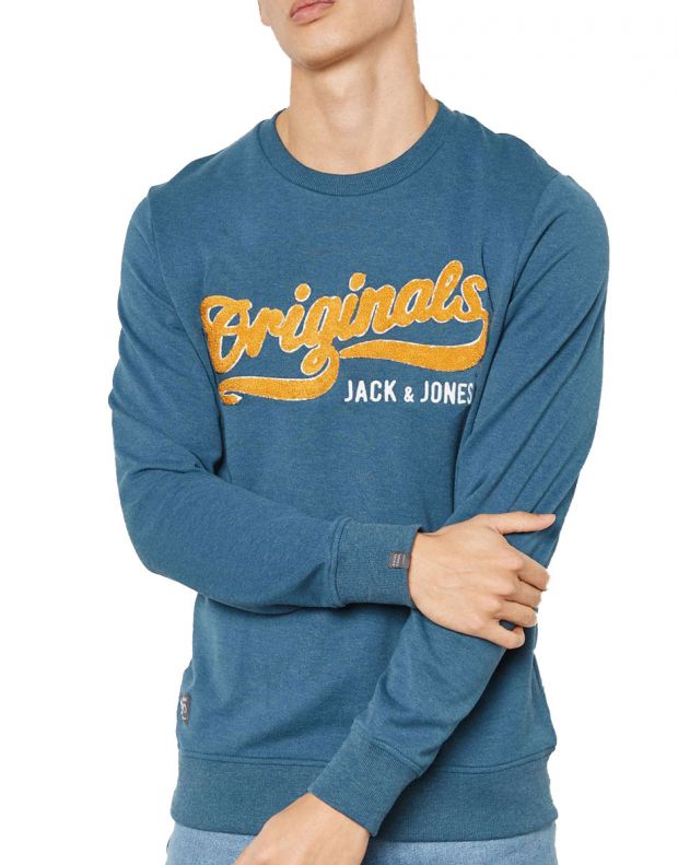 JACK&JONES Varsity Printed Sweatshirt Blue - 12133395/blue - 1