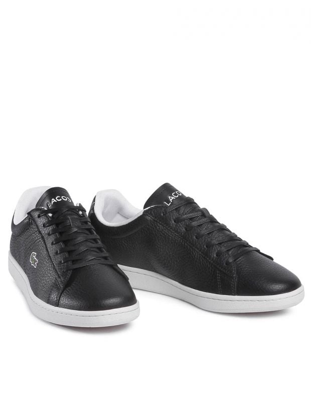 LACOSTE Carnaby Evo Tumbled Leather Sneakers Black - 740SMA0015-454 - 3
