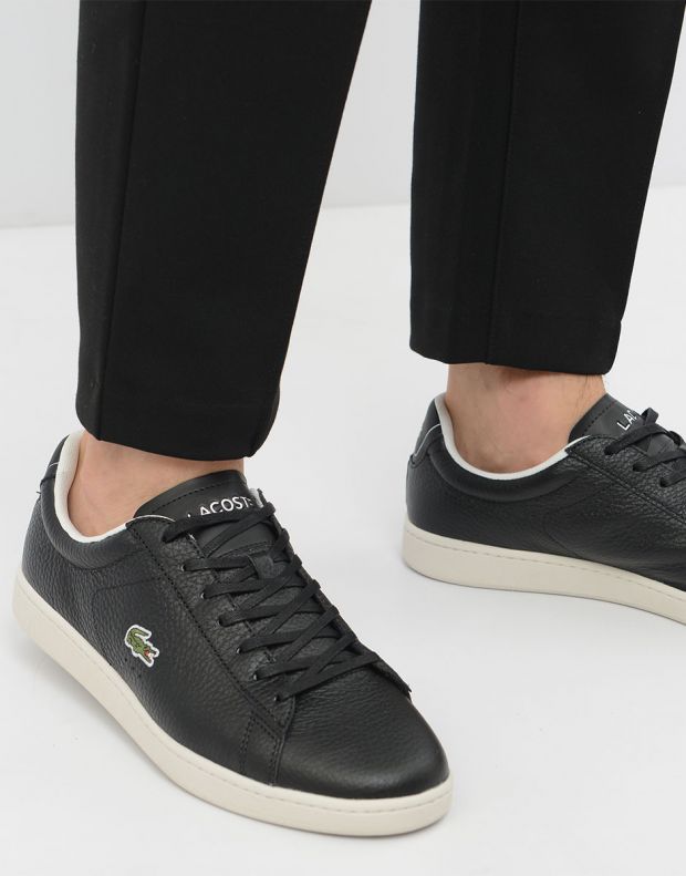 LACOSTE Carnaby Evo Tumbled Leather Sneakers Black - 740SMA0015-454 - 7