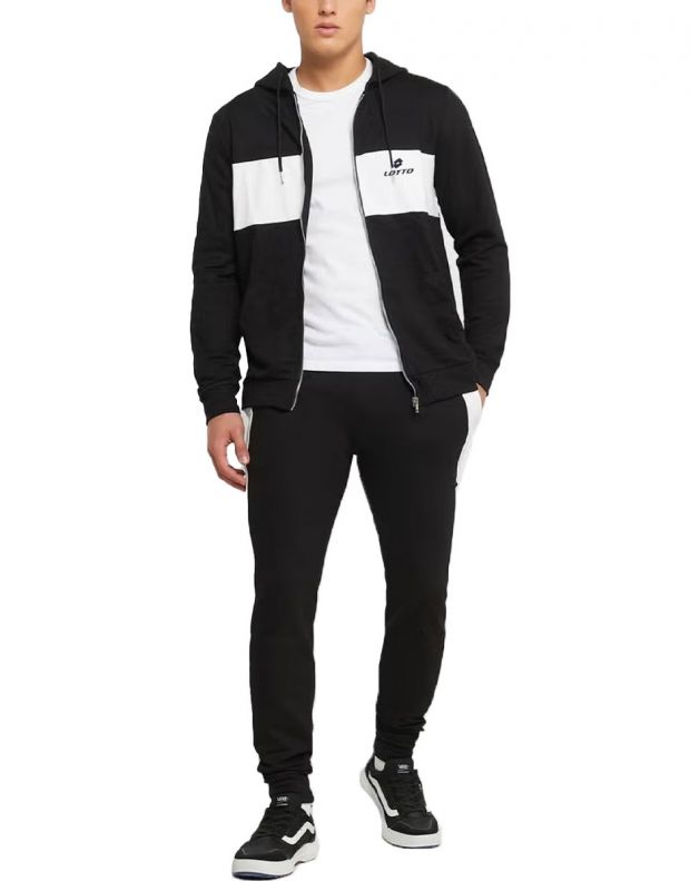 LOTTO Hooded Training Track Suit Black/White - LT1227-LT1228-Black - 1
