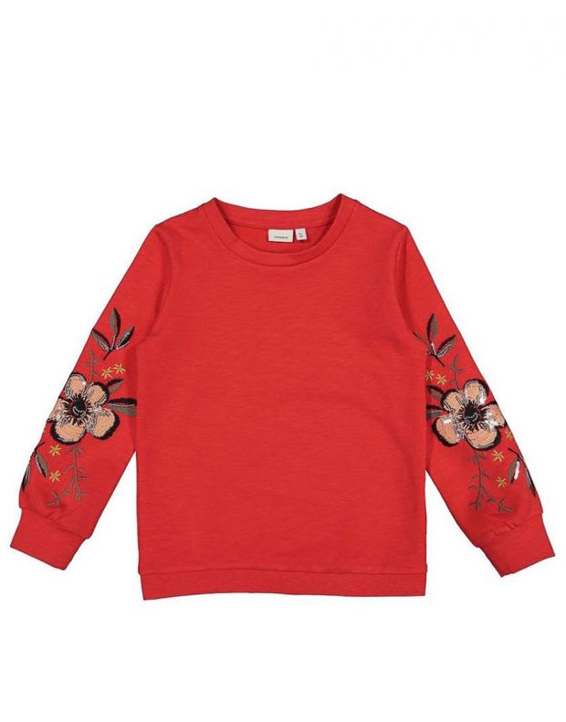 NAME IT Floral Embroidered Sweatshirt Red - 13156973/red - 1