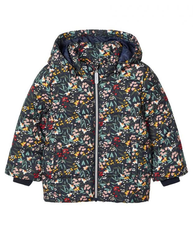 NAME IT May Floral Print Winter Jacket Dark Sapphire - 13178663/sapphire - 1