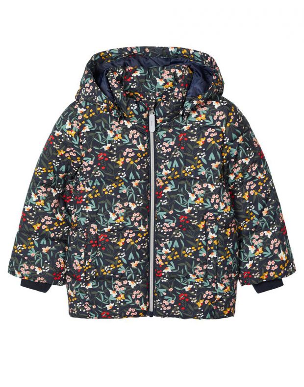 NAME IT May Floral Print Winter Jacket Dark Sapphire - 13178663/sapphire - 1