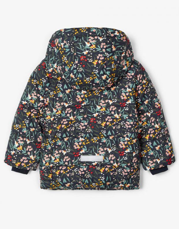 NAME IT May Floral Print Winter Jacket Dark Sapphire - 13178663/sapphire - 2