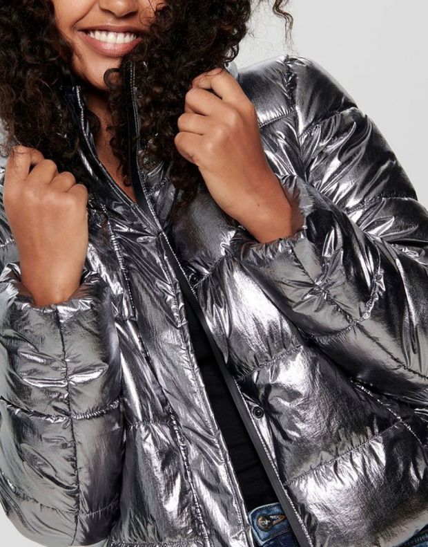 ONLY Metallic Quilted Jacket Silver - 15160182/silver - 3