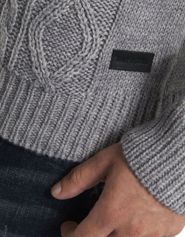 ONLY&SONS Cable Knitted Pullover Grey - 22000065/grey - 3