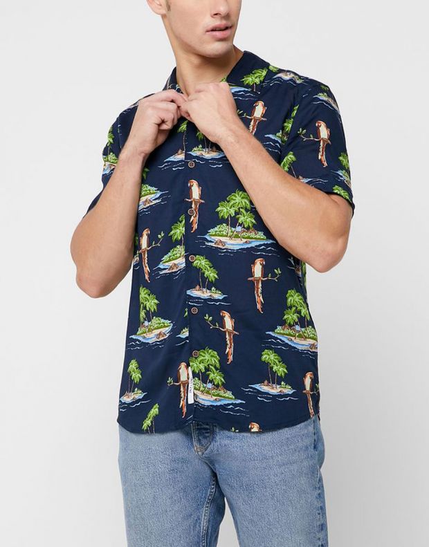 ONLY&SONS Hawaiian Print Relaxed Fit Shirt Navy - 22012656/navy - 4