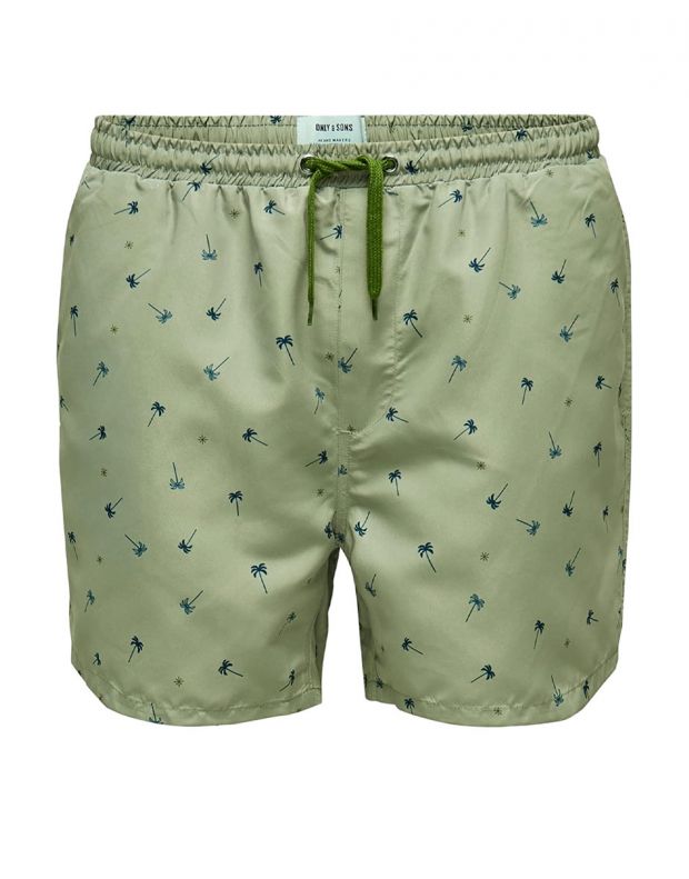 ONLY&SONS Ted Swim AOP5 Shorts Green - 22016925/seagrass - 1