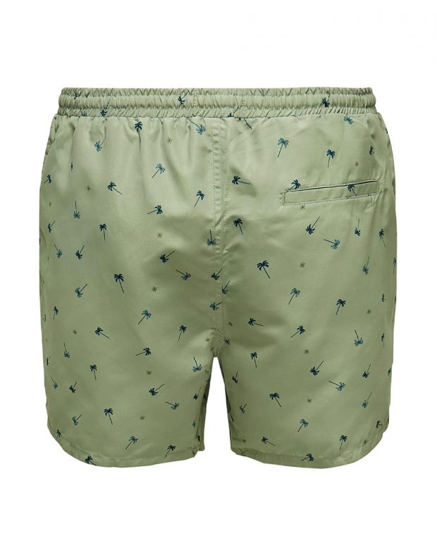 ONLY&SONS Ted Swim AOP5 Shorts Green - 22016925/seagrass - 2