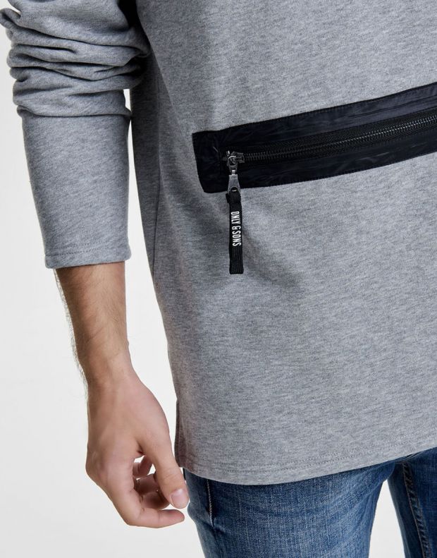 ONLY&SONS Tobi Pocket Sweatshirt Grey - 22008091/grey - 3
