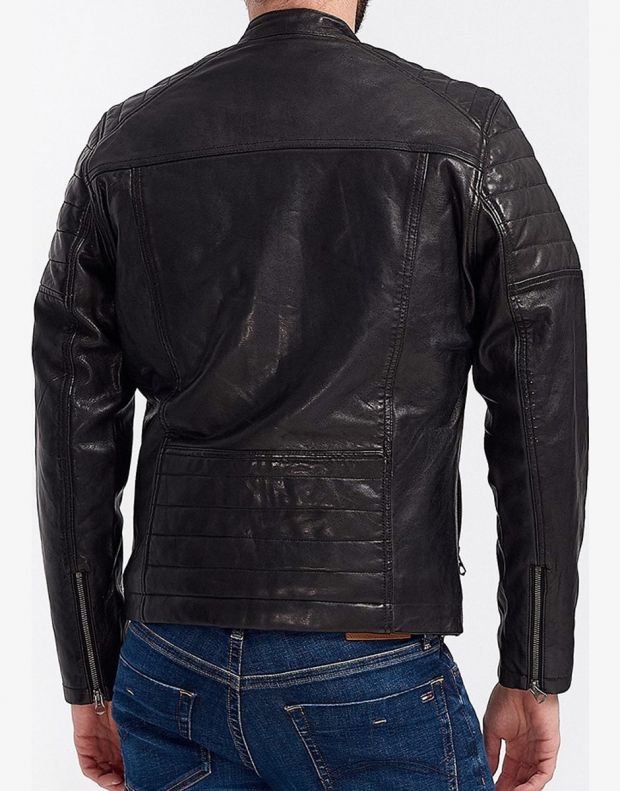 PEPE JEANS Keith Leather Jacket Black - PM401905-999 - 2