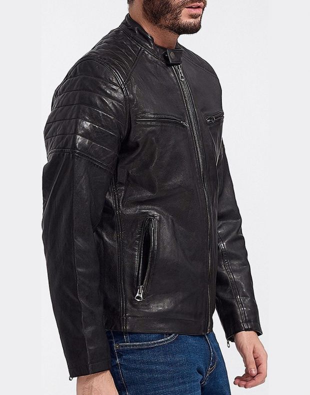 PEPE JEANS Keith Leather Jacket Black - PM401905-999 - 3