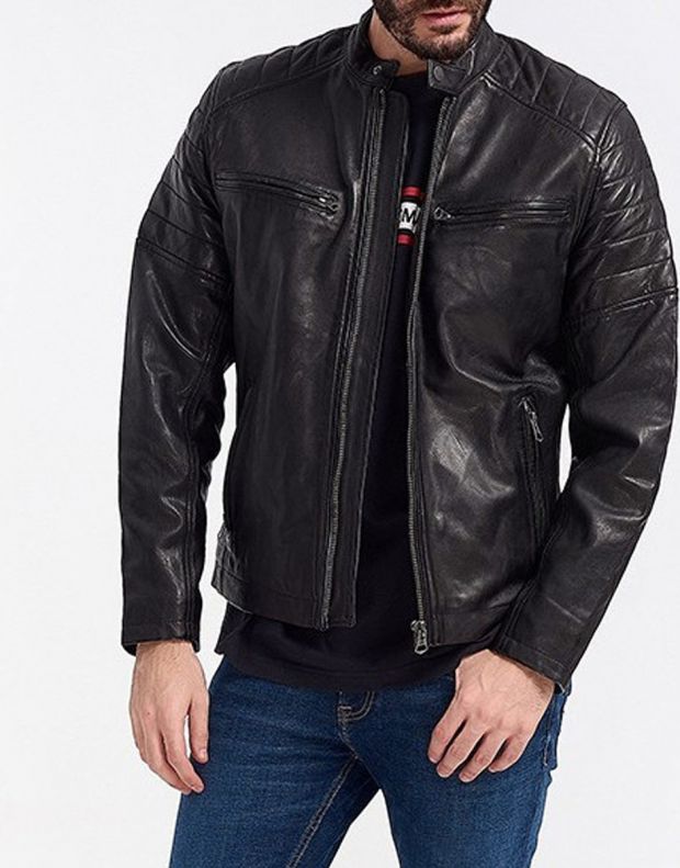 PEPE JEANS Keith Leather Jacket Black - PM401905-999 - 4