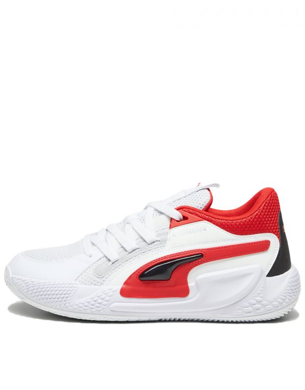 PUMA Court Rider Chaos Team Basketball Shoes White/Red - 379013-04 - 1