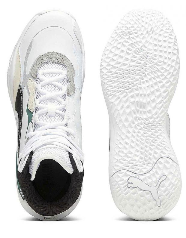 PUMA Playmaker Pro Mid Plus Basketball Shoes White/Multi - 379016-01 - 4