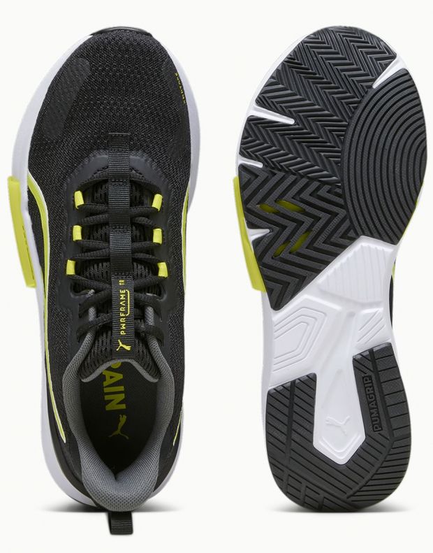 PUMA Power Frame Training Shoes Black/Yellow - 377970-11 - 4
