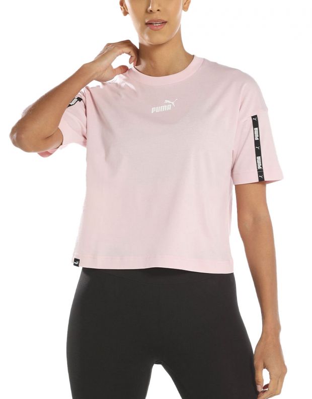 PUMA Power Tape Cropped Tee Pink - 847116-16 - 1