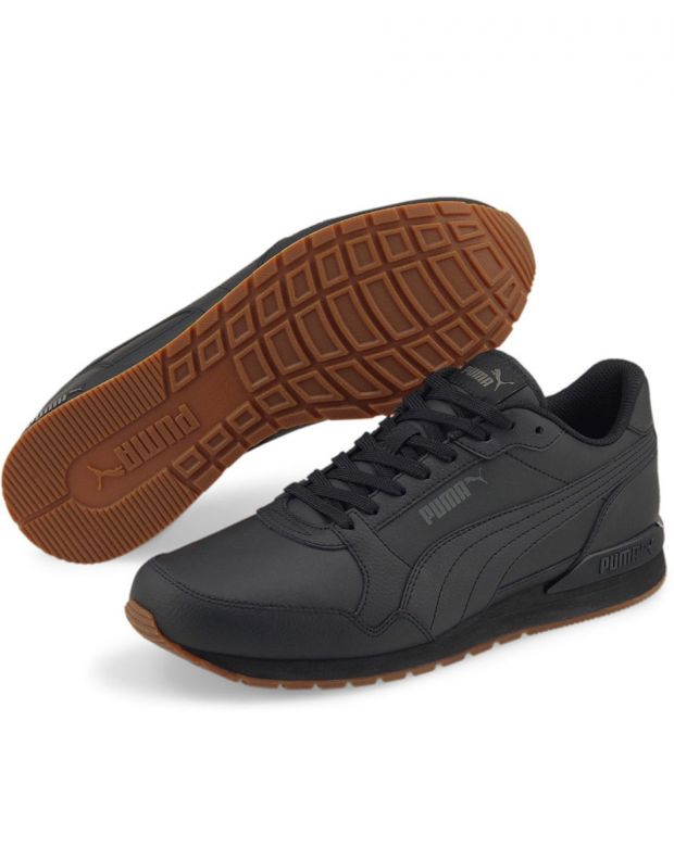 PUMA ST Runner V3 Leather Shoes Black - 384855-04 - 3