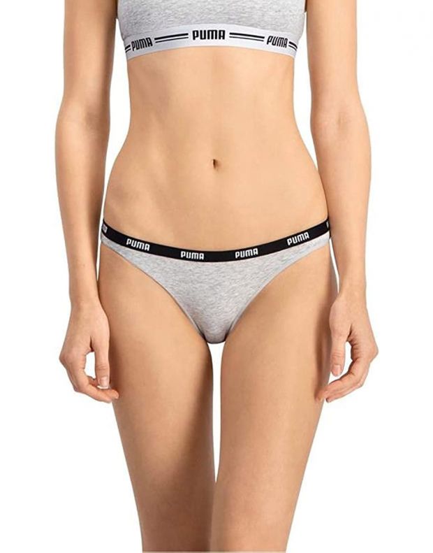 PUMA 2-Pack Iconic Bikini Slip Grey - 603031001-328 - 5