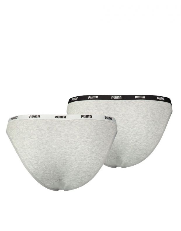 PUMA 2-Pack Iconic Bikini Slip Grey - 603031001-328 - 2