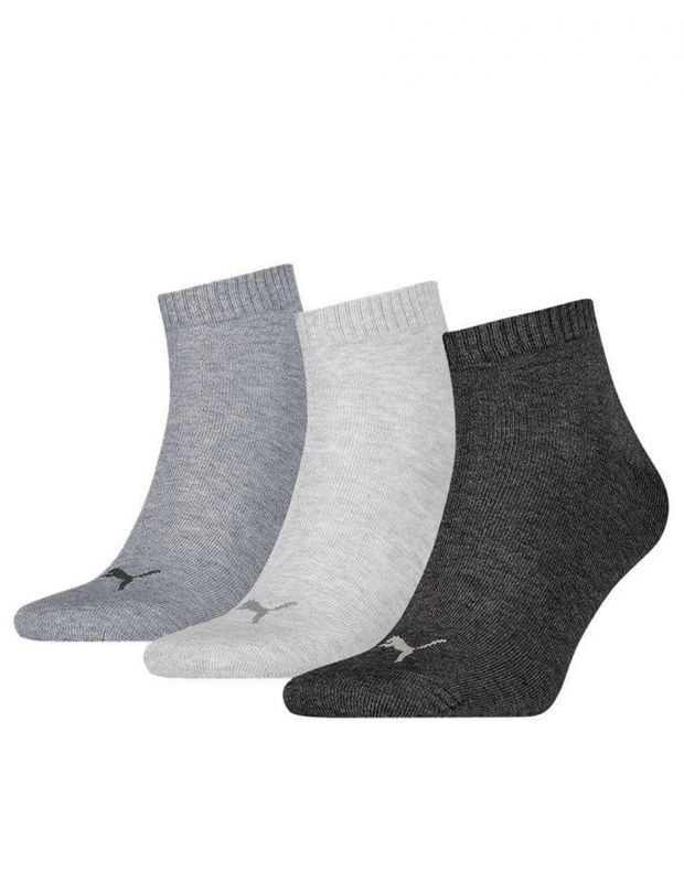 PUMA 3-pack Quarter Plain Socks GAG - 271080001-800 - 1