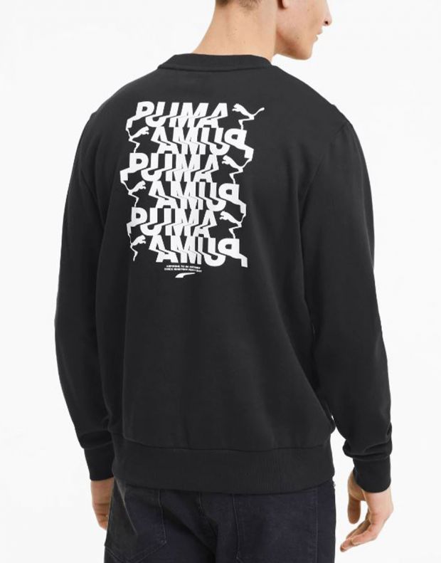 PUMA Avenir Graphic Crew Sweatshirt Black - 598096-01 - 2
