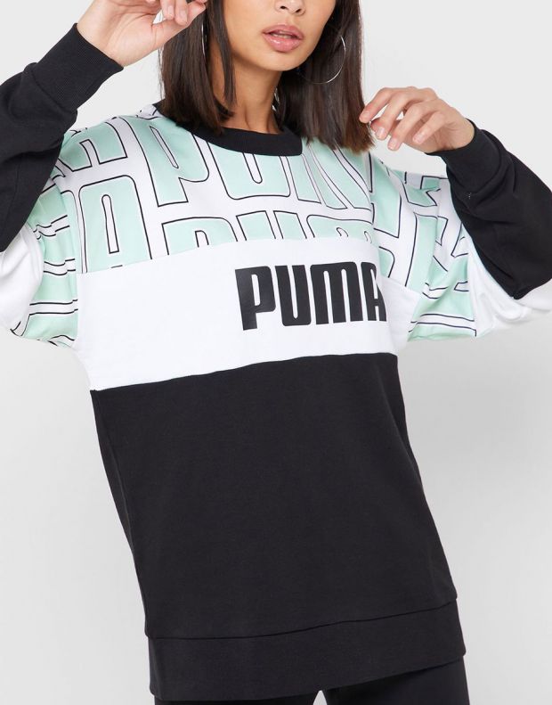 PUMA Crew AOP Sweatshirt Black/White - 597323-32 - 3
