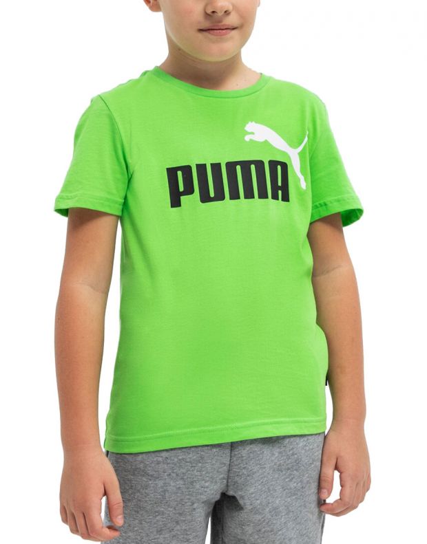 PUMA Essentials+ 2 Colour Logo Tee Bright Green - 586985-46 - 1