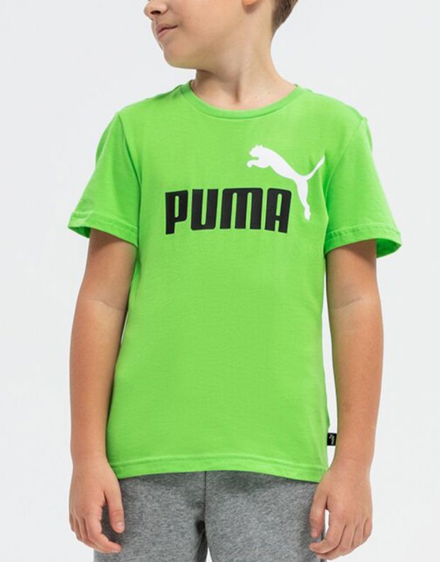 PUMA Essentials+ 2 Colour Logo Tee Bright Green - 586985-46 - 3