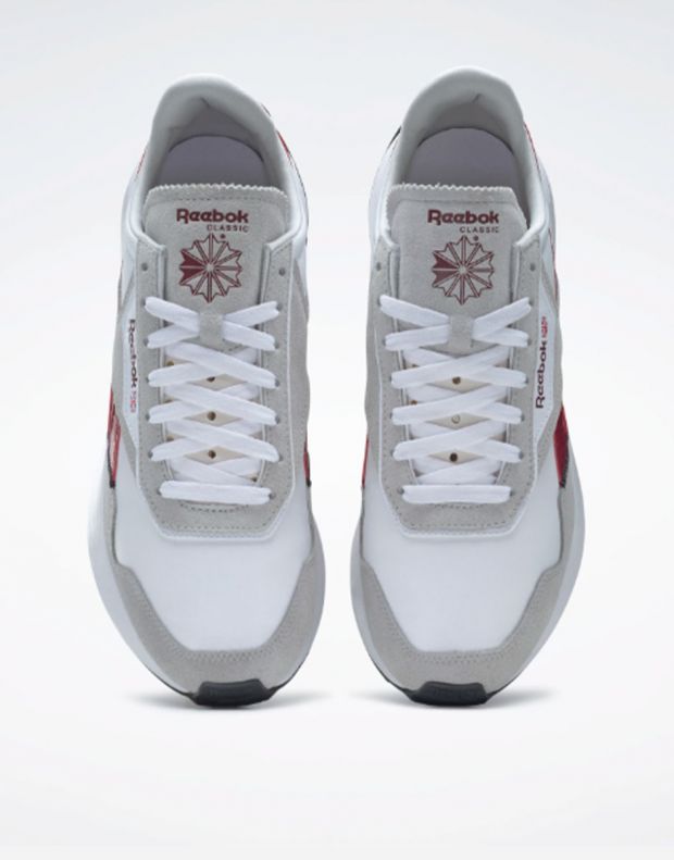 REEBOK Classic Leather Legacy AZ Shoes White/Grey/Burgundy - GX8767 - 5