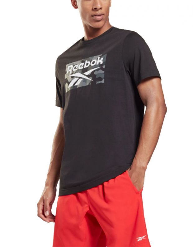 REEBOK Training Camo Allover Print T-Shirt Black - HA6313 - 1