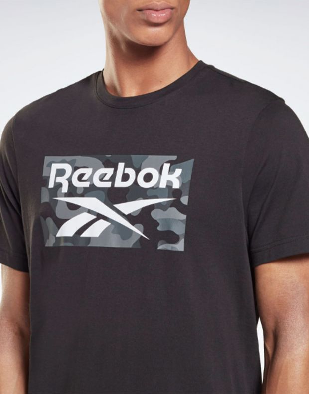 REEBOK Training Camo Allover Print T-Shirt Black - HA6313 - 3