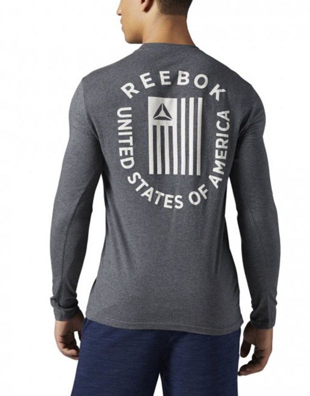 REEBOK Graphic Americana Long Sleeve Tee Shirt Grey - BR5693 - 2