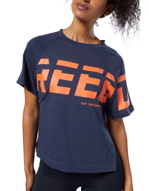 REEBOK Meet You There Graphic Tee Navy - EC2437 - 1