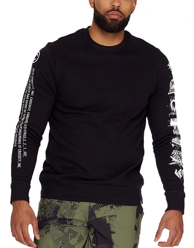 REEBOK Rc Sleeve Icons Crew Sweatshirt Black - DY8457 - 1