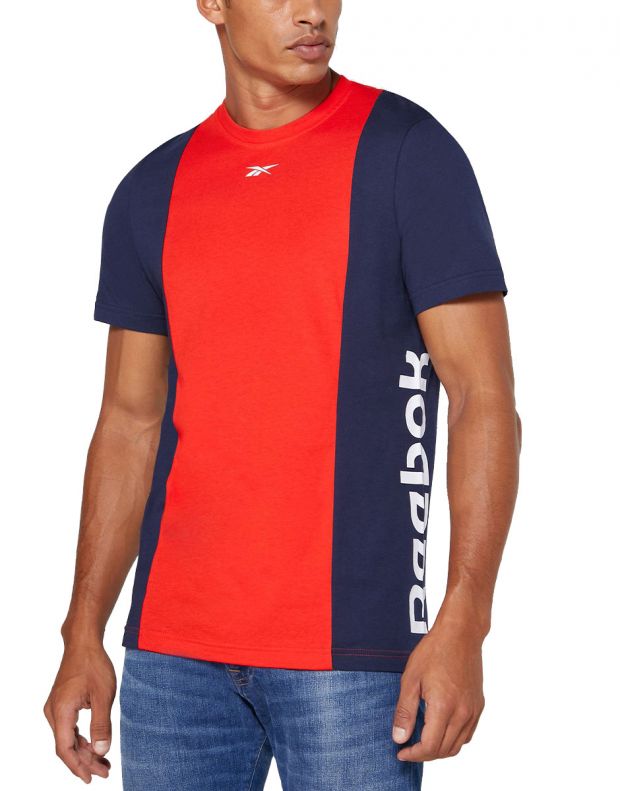 REEBOK Training Essential Linear Colour Block T-Shirt Red - FS8480 - 1