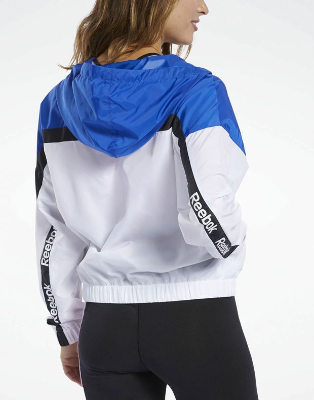 REEBOK Training Essentials Linear Logo Jacket White/Blue - FK6703 - 2