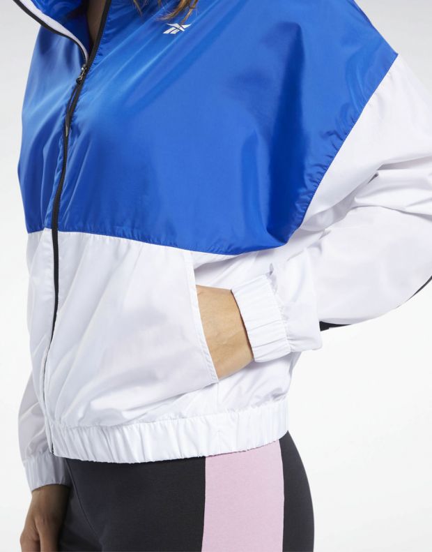 REEBOK Training Essentials Linear Logo Jacket White/Blue - FK6703 - 4