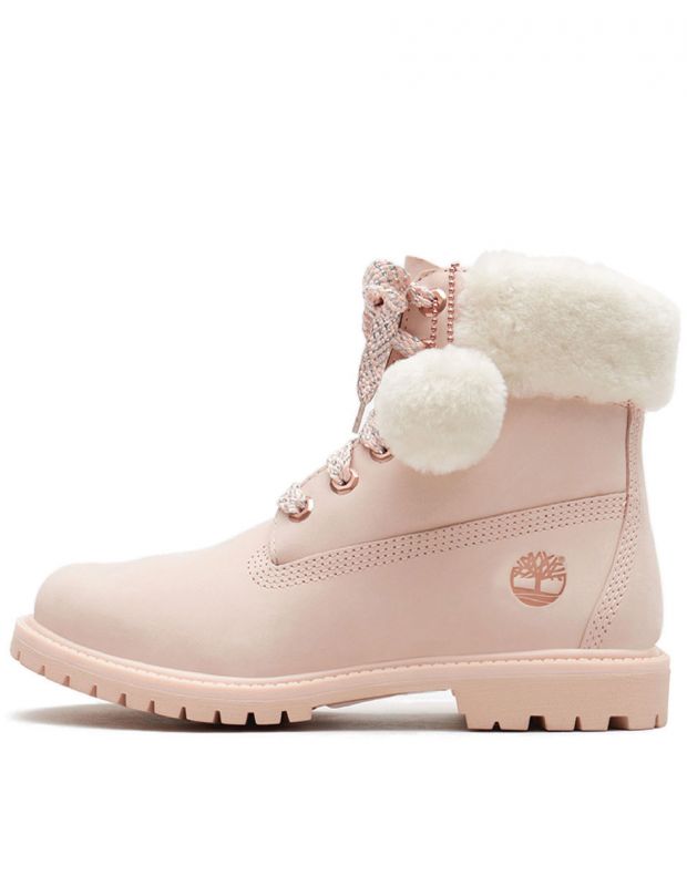 TIMBERLAND Authentic Shearling Collar 6 Inch Waterproof Boot Pink - A2322 - 1