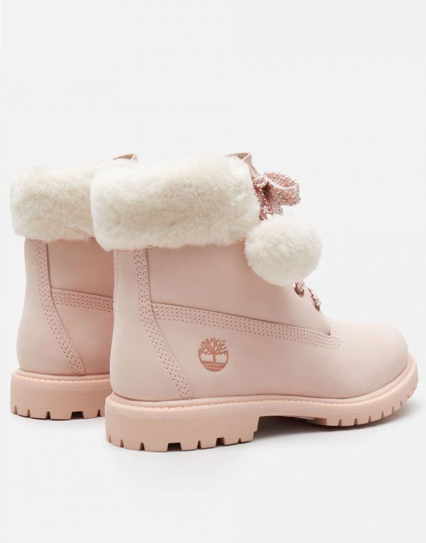 TIMBERLAND Authentic Shearling Collar 6 Inch Waterproof Boot Pink - A2322 - 3