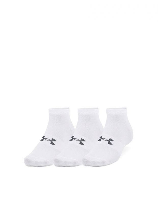 UNDER ARMOUR 3-Packs Essential Low Cut Socks White - 1365745-100 - 1