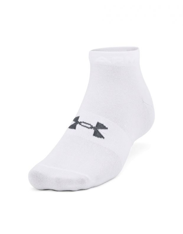 UNDER ARMOUR 3-Packs Essential Low Cut Socks White - 1365745-100 - 2