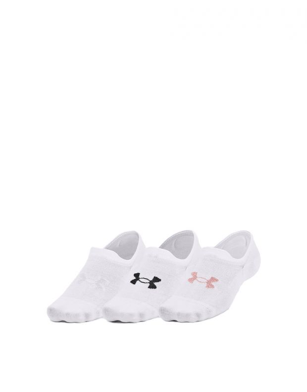 UNDER ARMOUR 3-Packs Essential Ultra Low Cut Socks White - 1351784-102 - 1