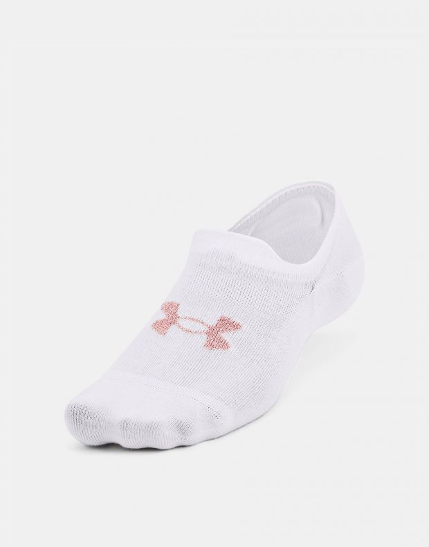 UNDER ARMOUR 3-Packs Essential Ultra Low Cut Socks White - 1351784-102 - 2