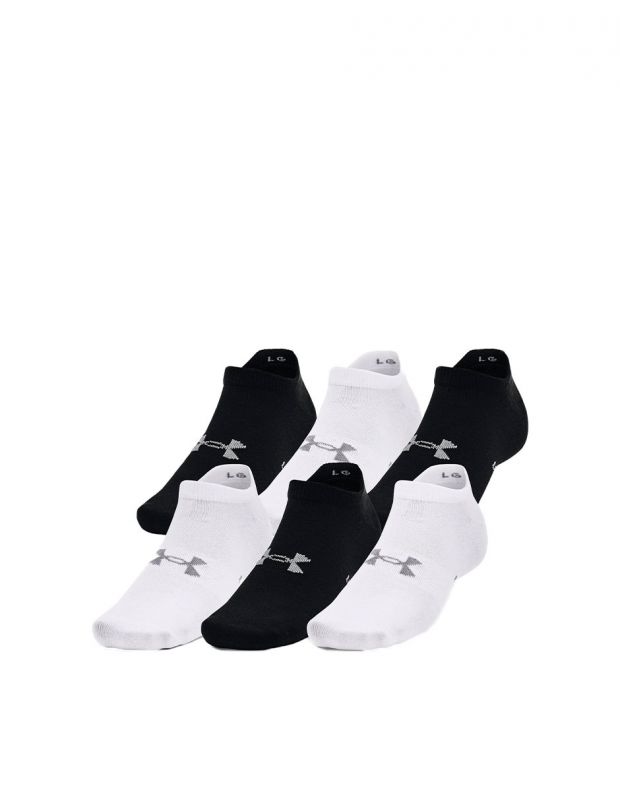 UNDER ARMOUR 6-Packs Essential No Show Socks Black/White - 1370542-003 - 1